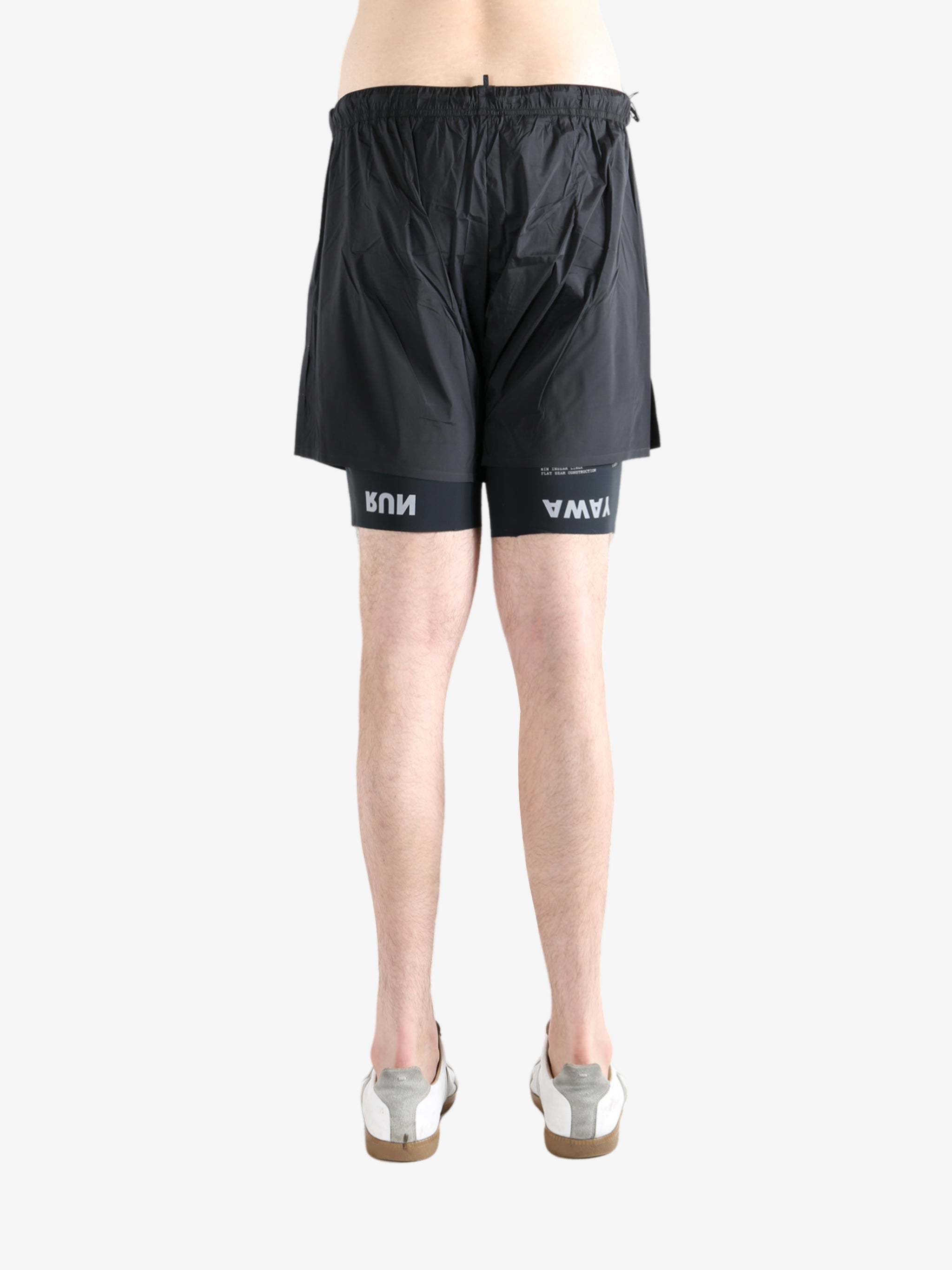 Satisfy Elastic Waist Sports Shorts In Black