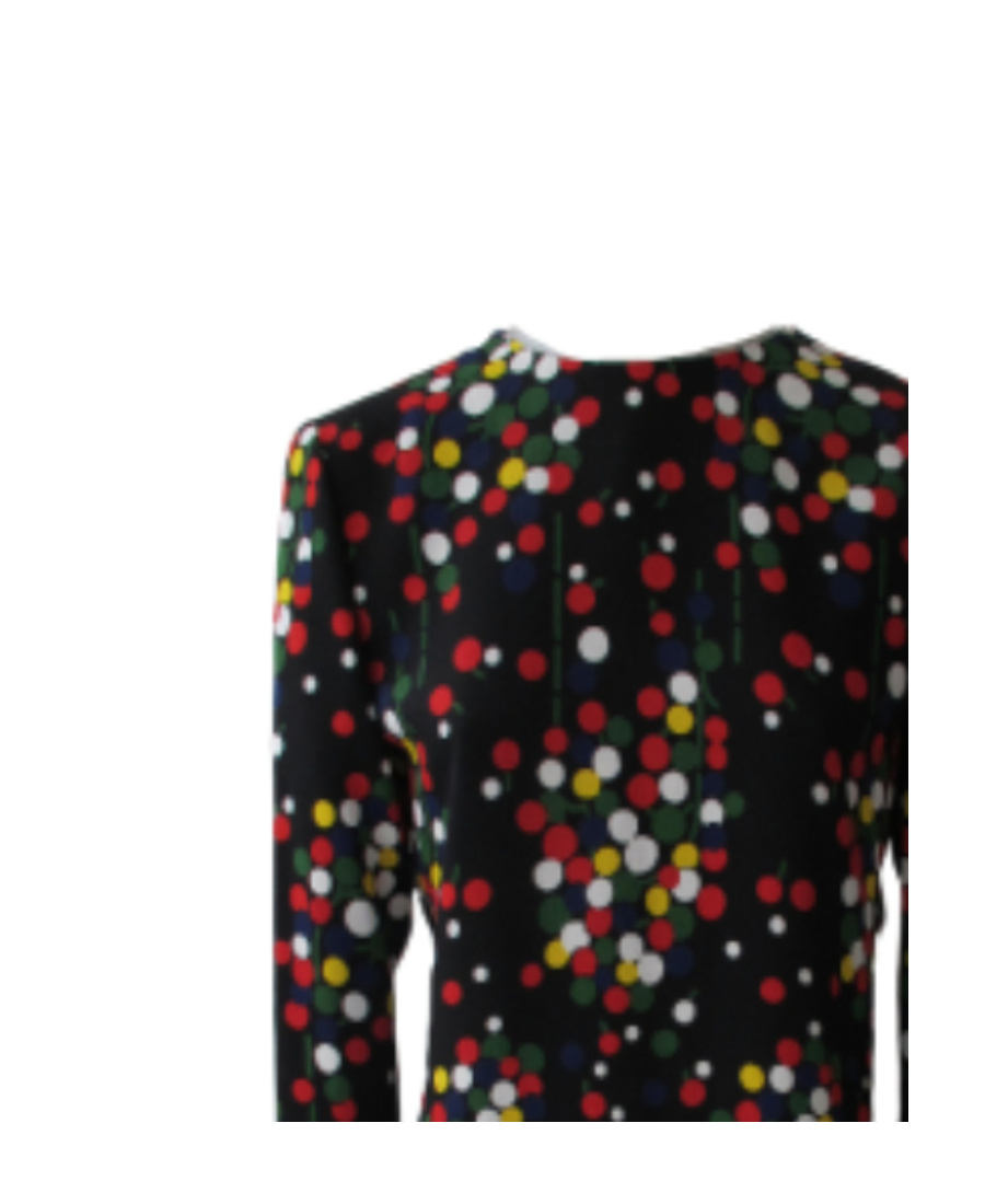 Saint Laurent Long-sleeve Polka-dot Print Dress In Black