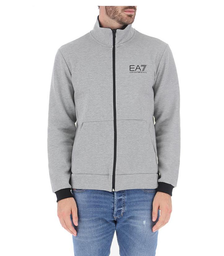 Ea7 Zipper Casual Jacket In Gray