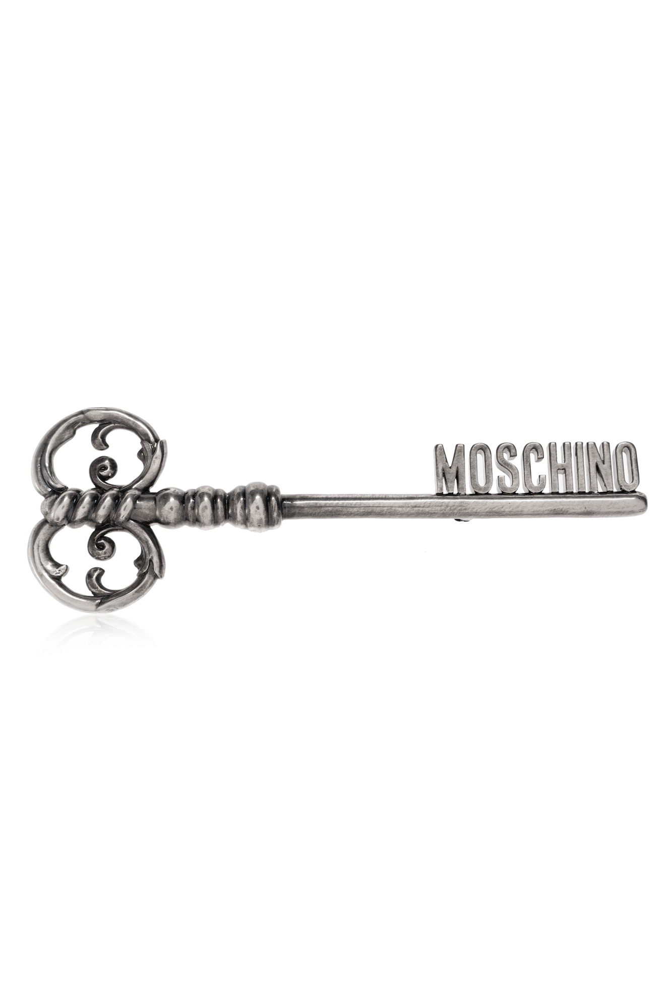 Moschino Ornate-key Brooch In Metallic