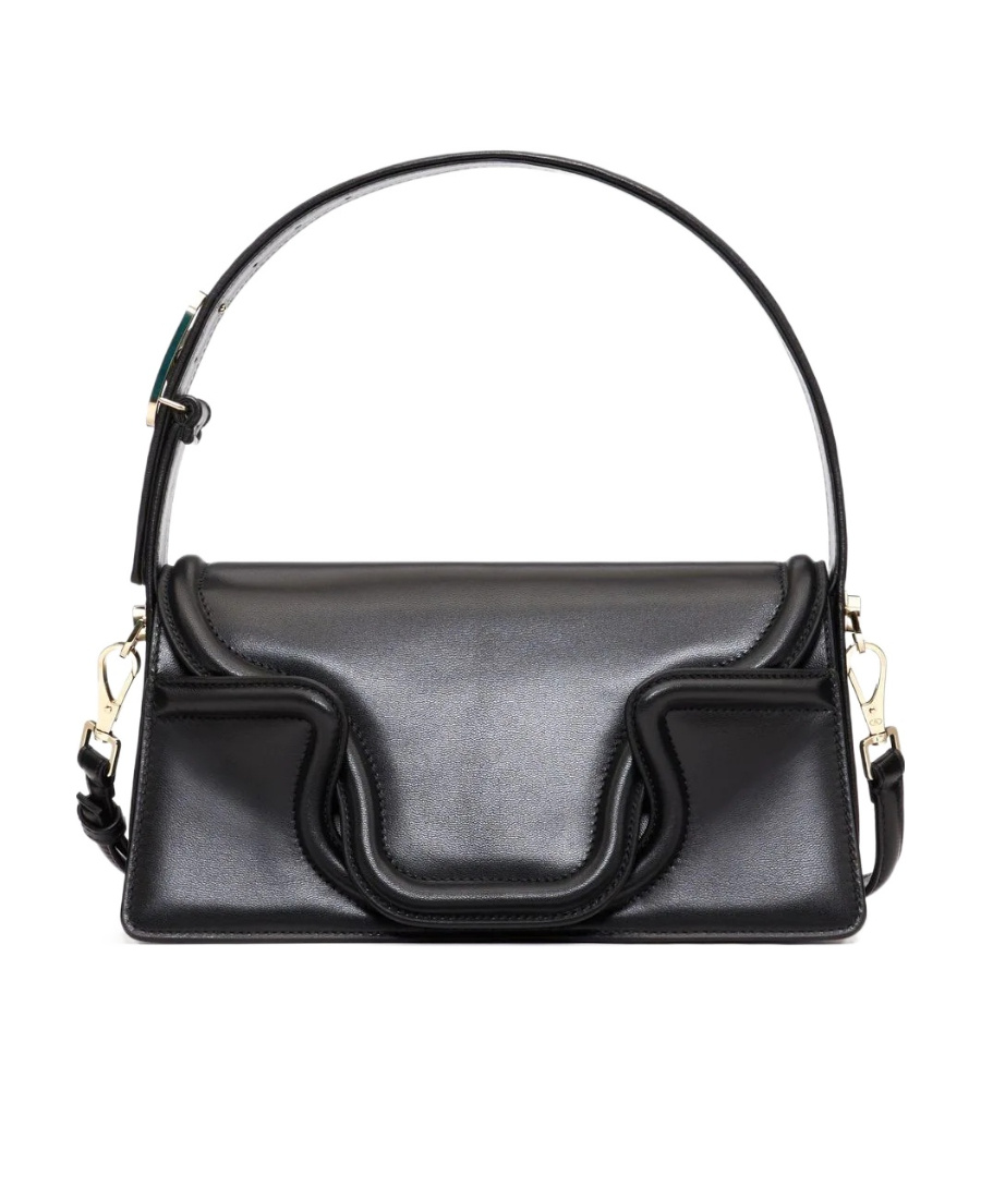 Valentino Sculpture Leather Shoulder Bag In Black