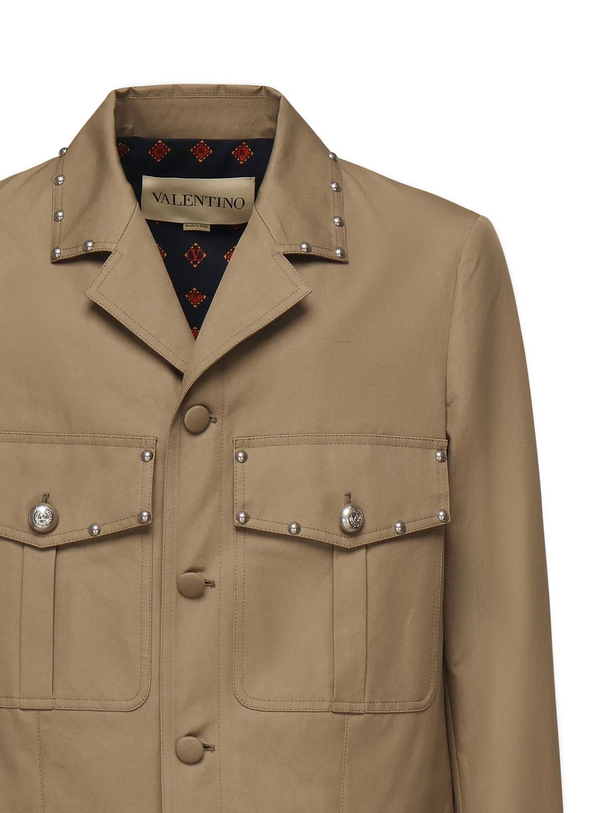 Valentino Safari Jacket With Long Sleeves And Flap Pockets In Brown