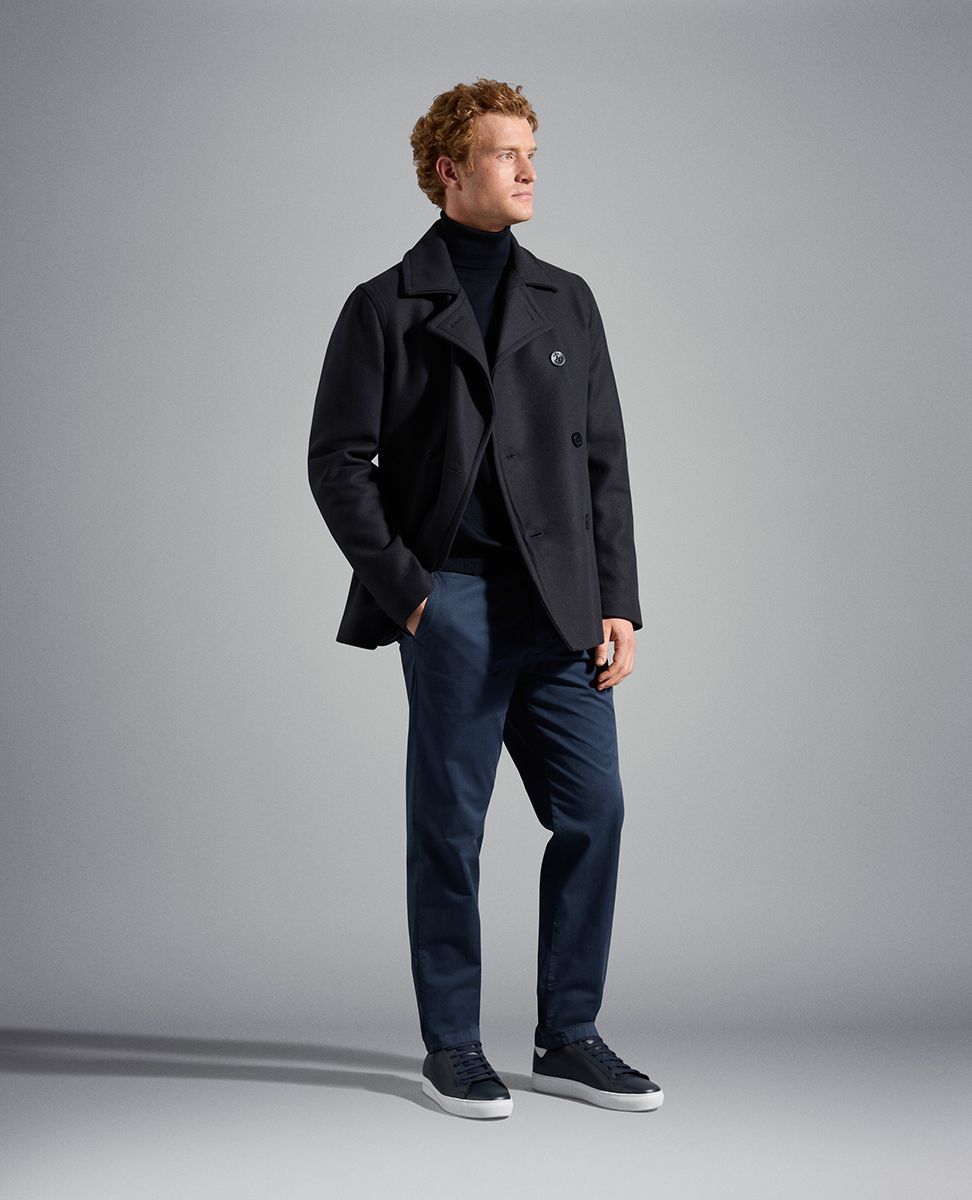 Paul & Shark Stretch Organic Cotton Trousers In Black