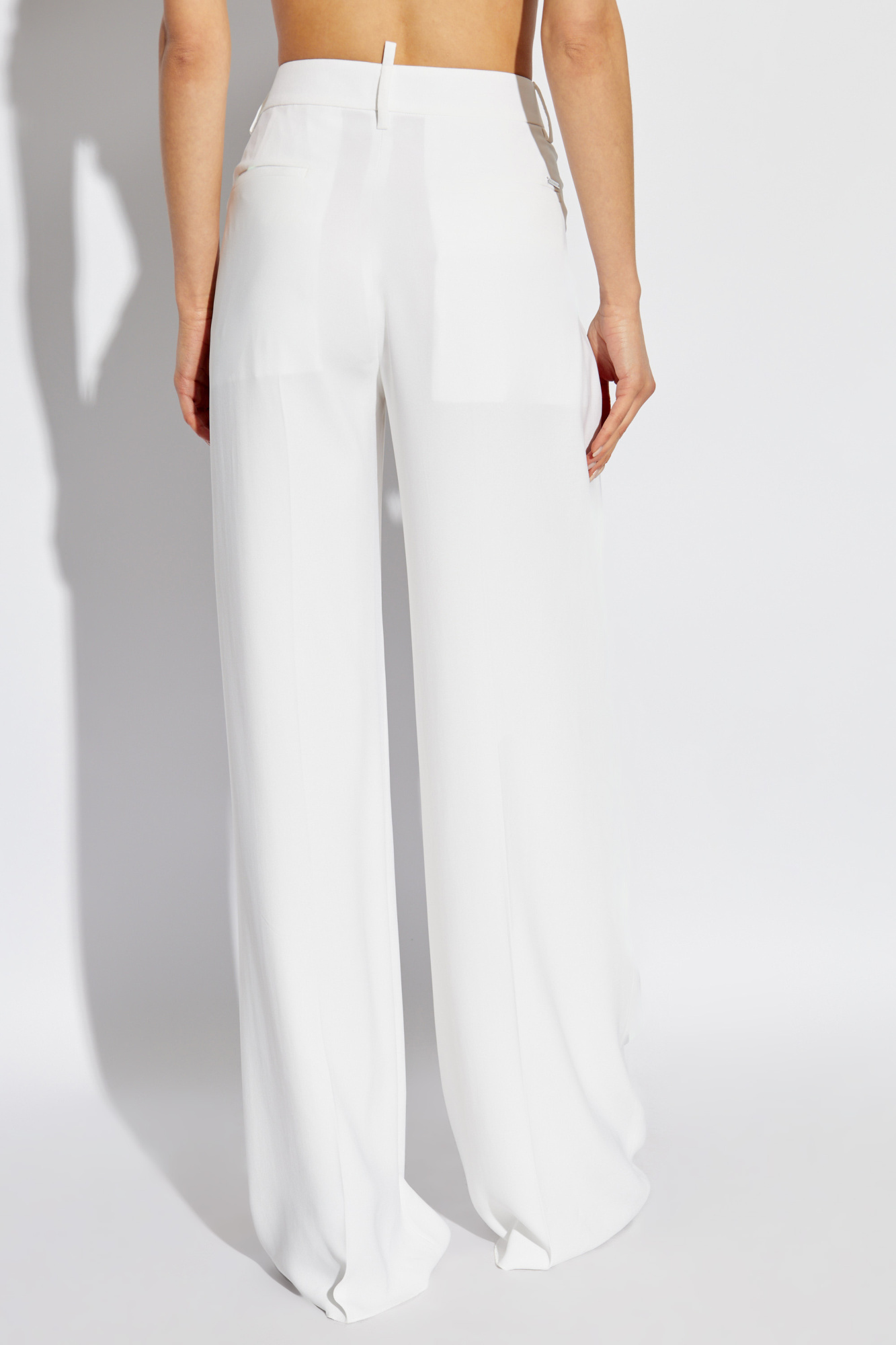 Dsquared2 High-waist Wide-leg Trousers In White