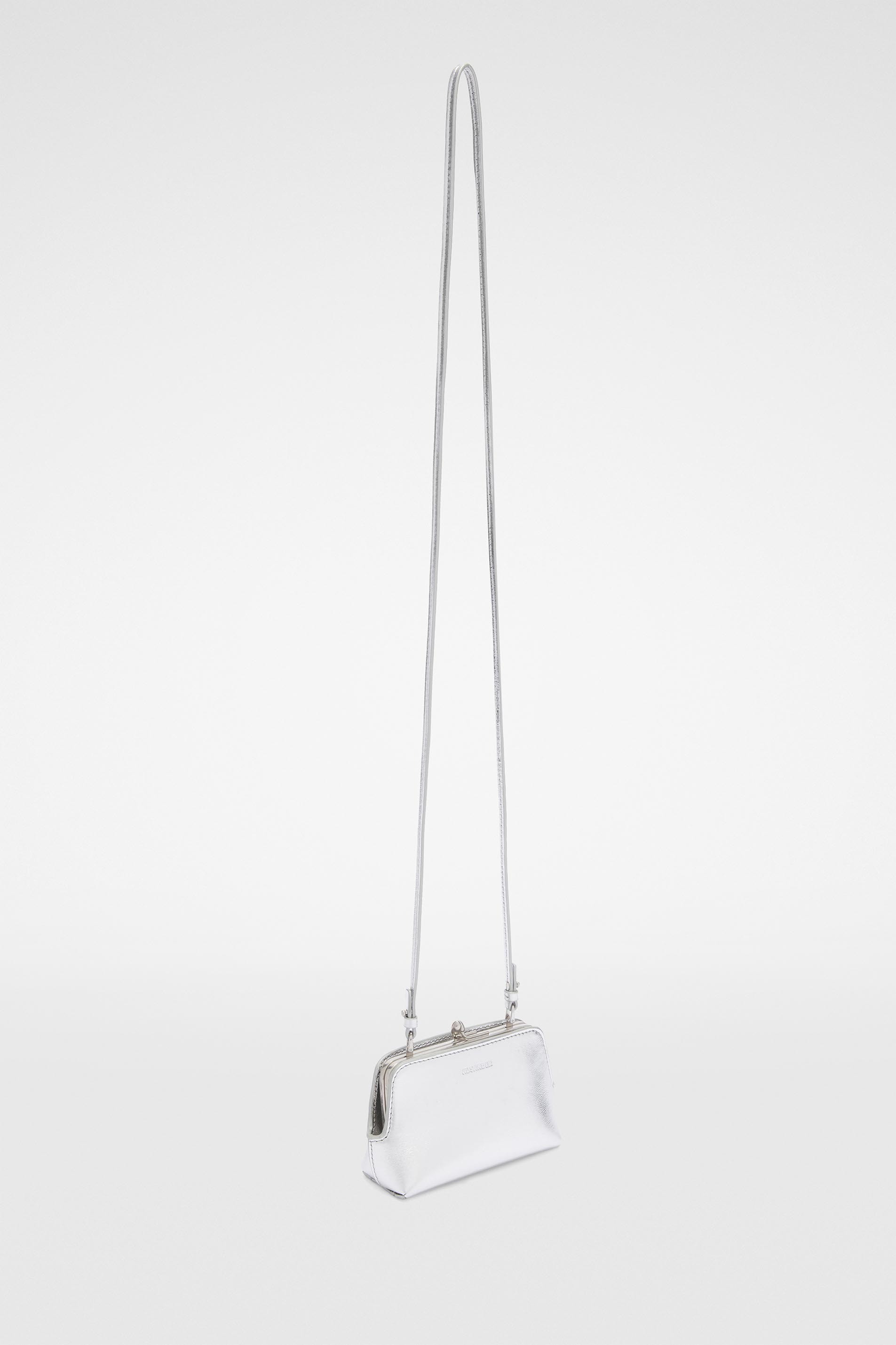Jil Sander Goji Micro Metallic Leather Bag In White