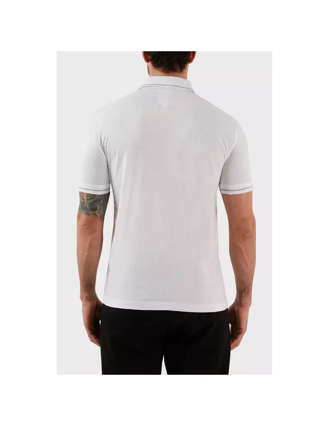 Armani Exchange Logo-patch Polo Shirt In White