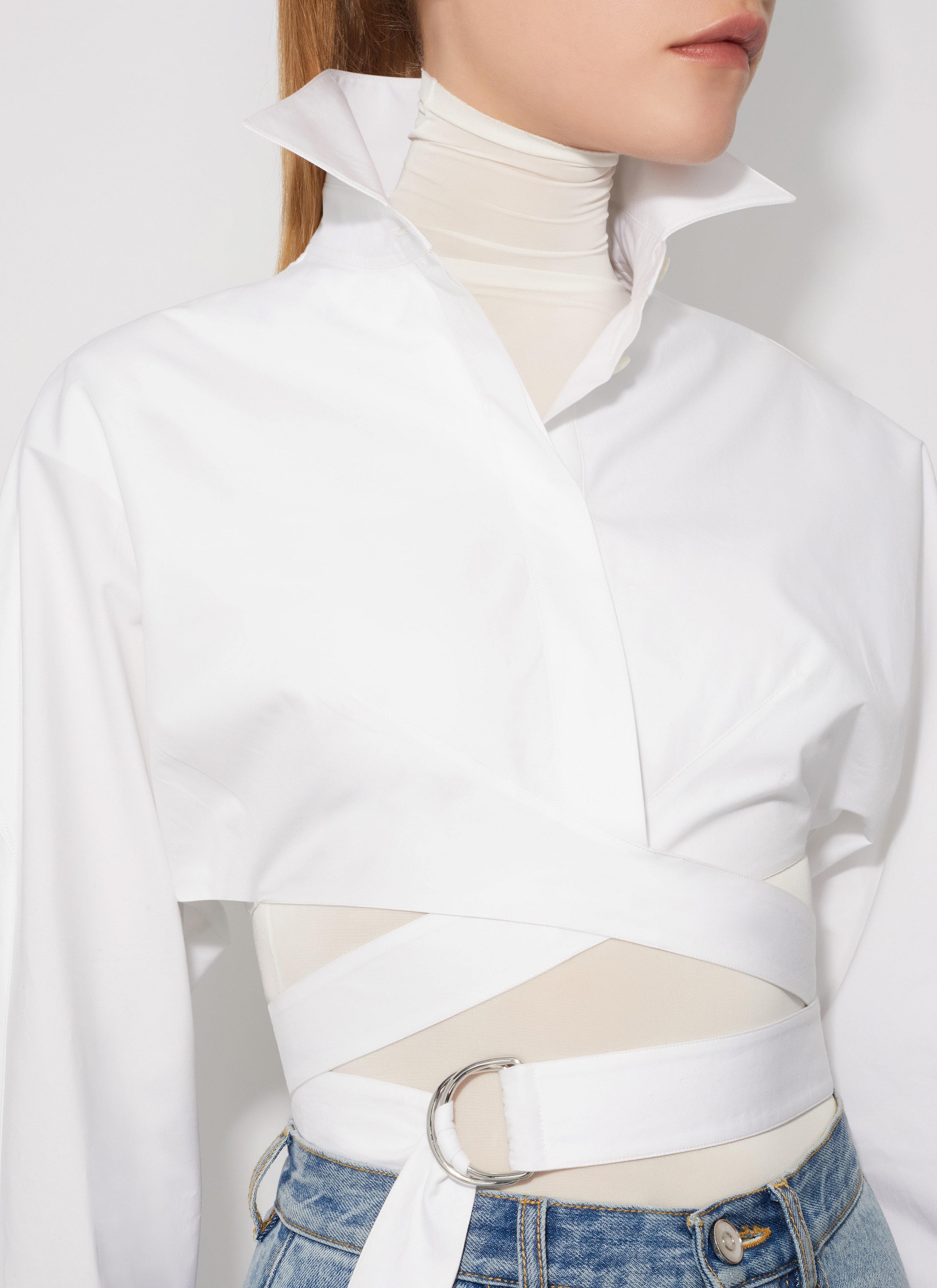 Alaïa Wool Short-sleeve Bodysuit In White