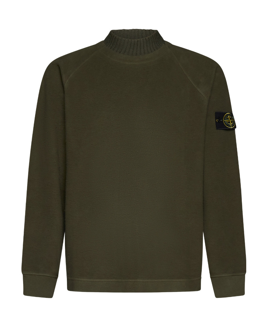 Stone Island Khaki 5100071 Light Rws Pure Wool Sweater In Green