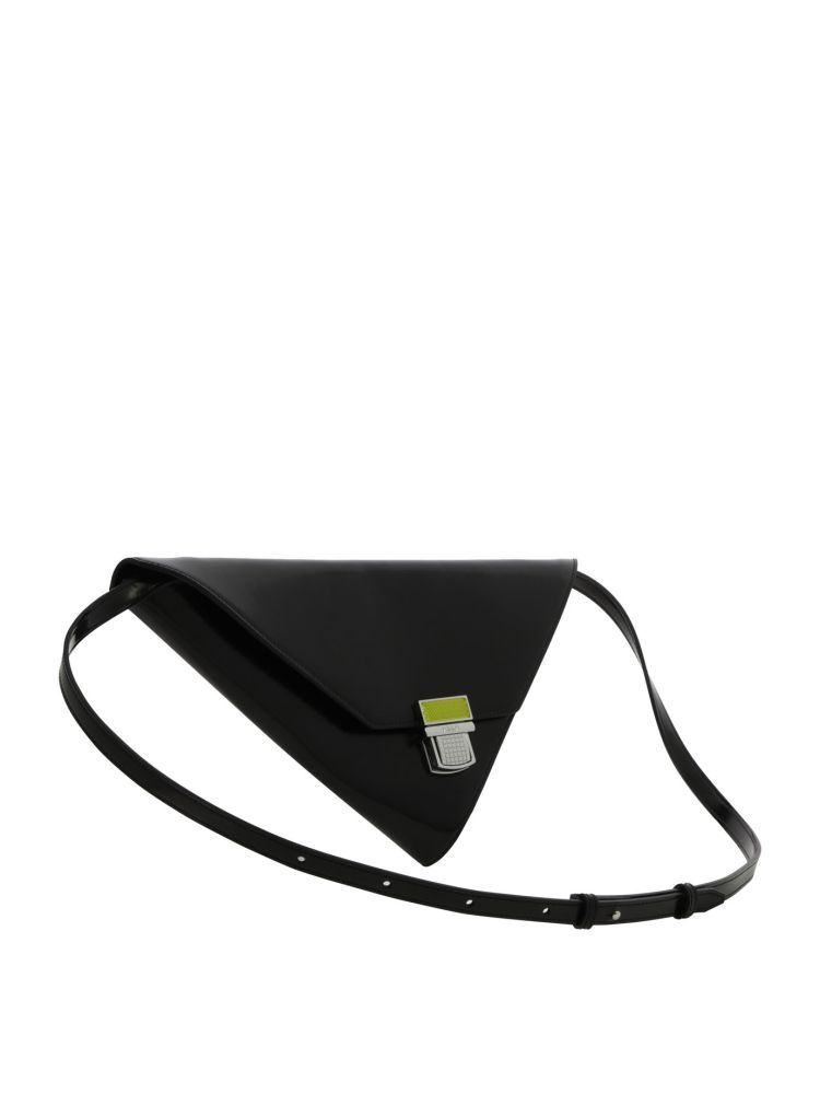 Msgm Triangle-shape Clutch Bag In Black