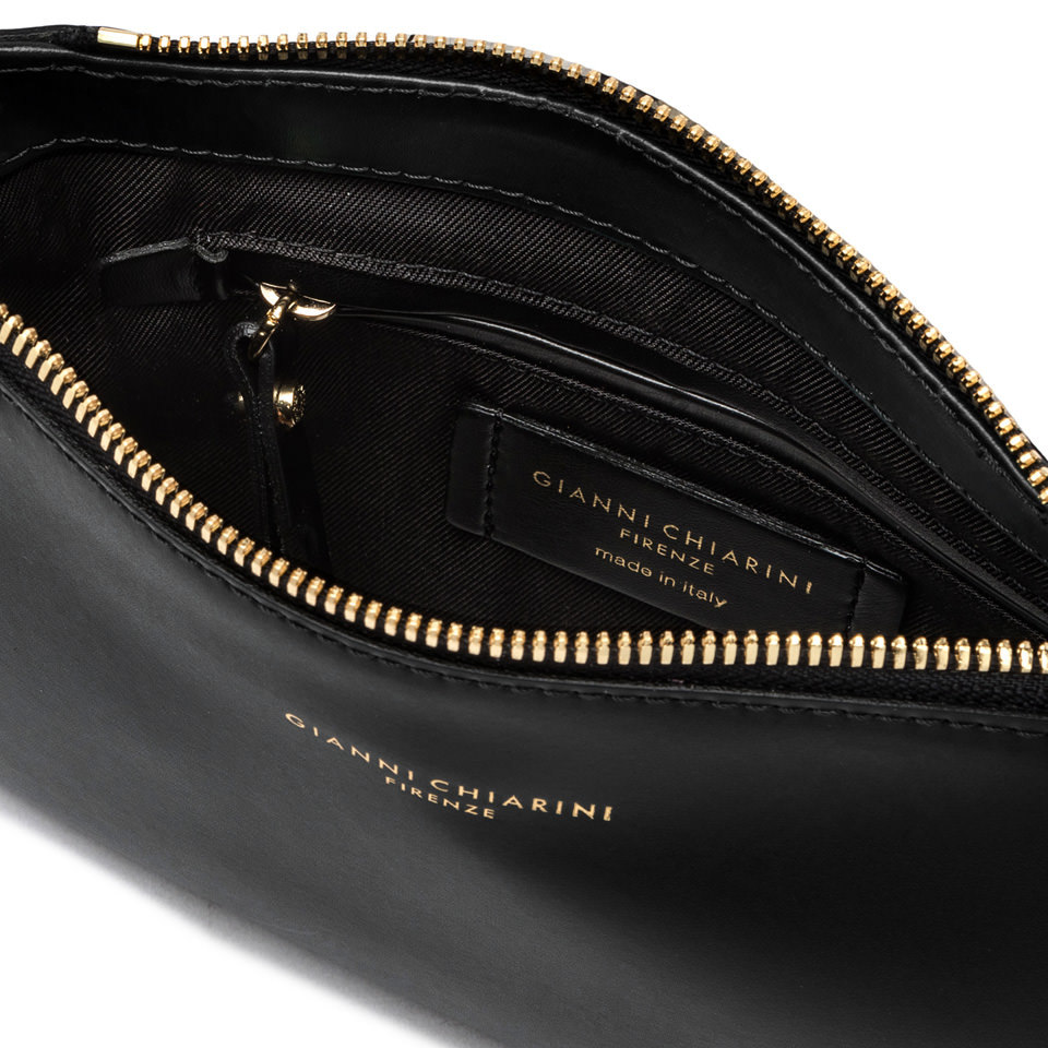 Gianni Chiarini Brooke Black Smooth Leather Clutch In Black