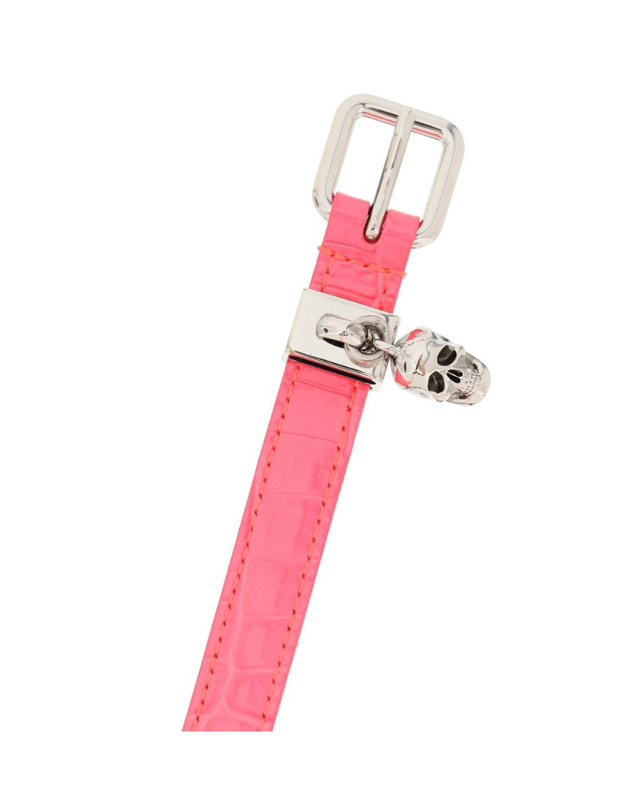 Alexander Mcqueen Buckle-fastening Leather Belt In Pink