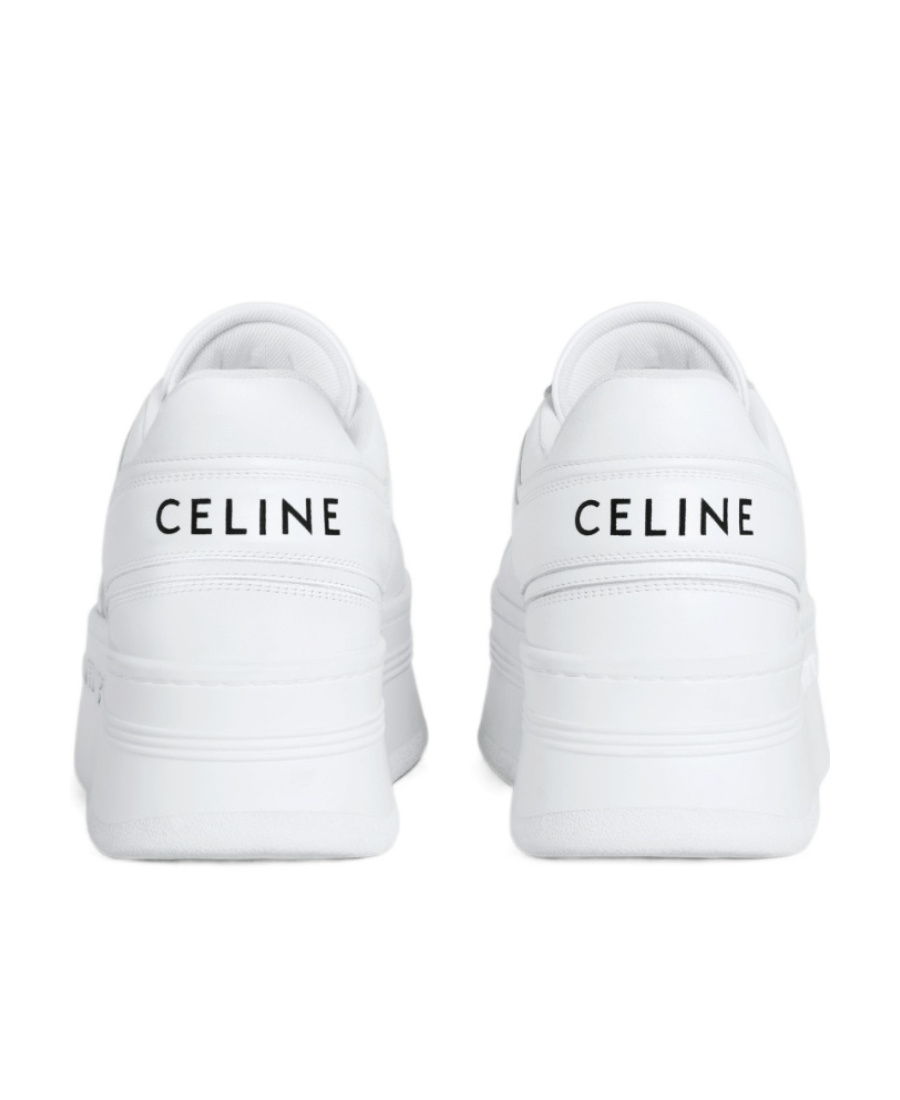 Celine Block Wedge Outsole Sneakers In White