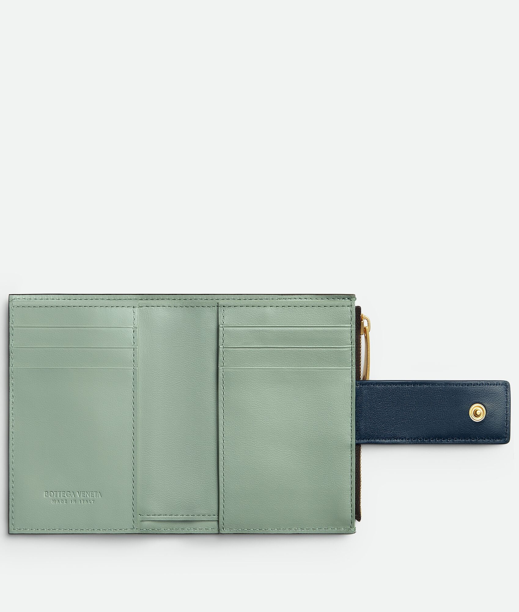 Bottega Veneta Small Double Fold Wallet In Black