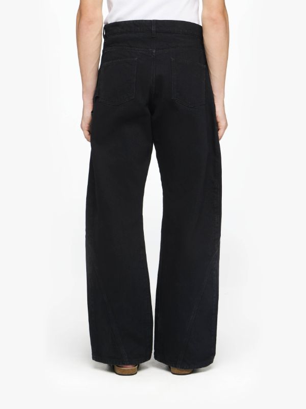 Jw Anderson Twisted Workwear Denim Jeans In Black