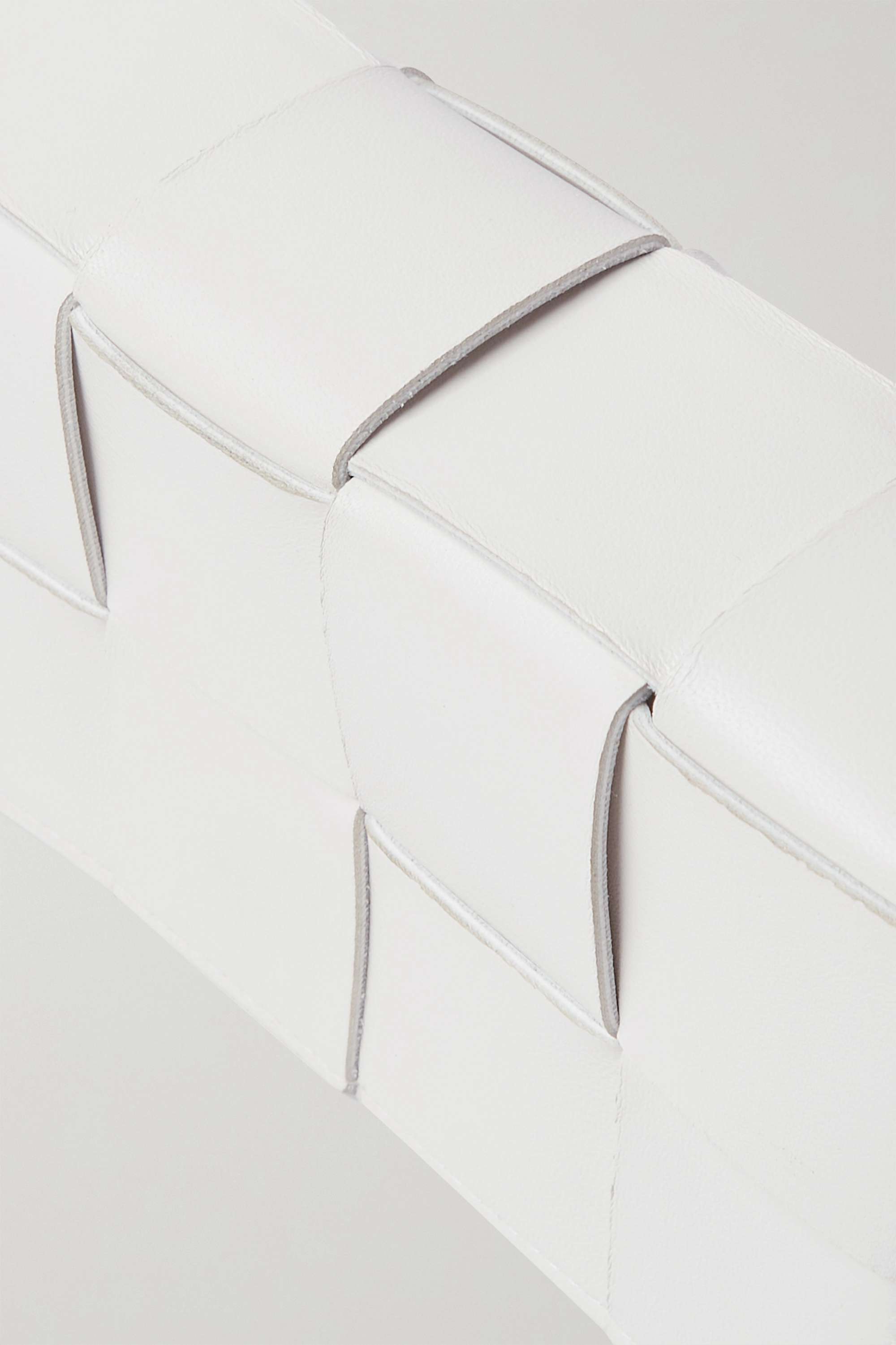 Bottega Veneta Cassette Chain Shoulder Bag In White