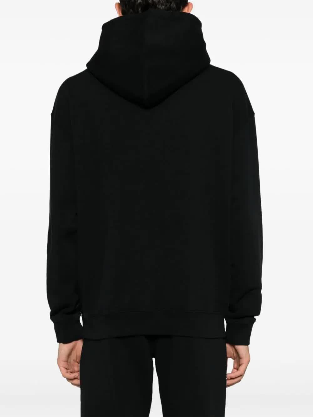 Marcelo Burlon County Of Milan Macrame Cross-patch Cotton Hoodie In Black
