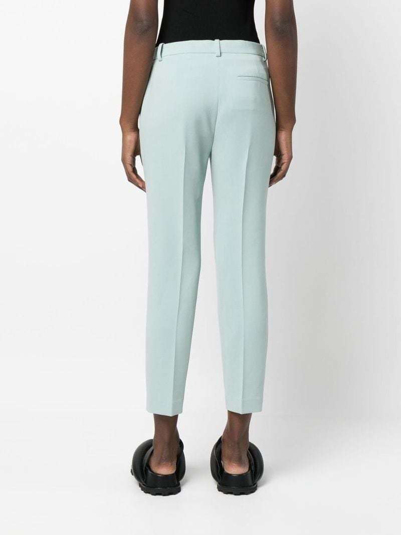 Theory Tapered Cropped Trousers In Green