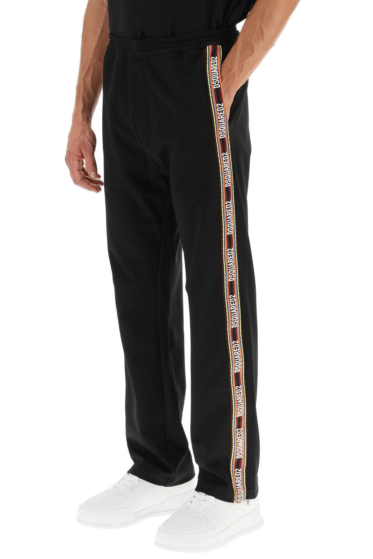 Dsquared2 Logo-print Cotton Track Pants In Black