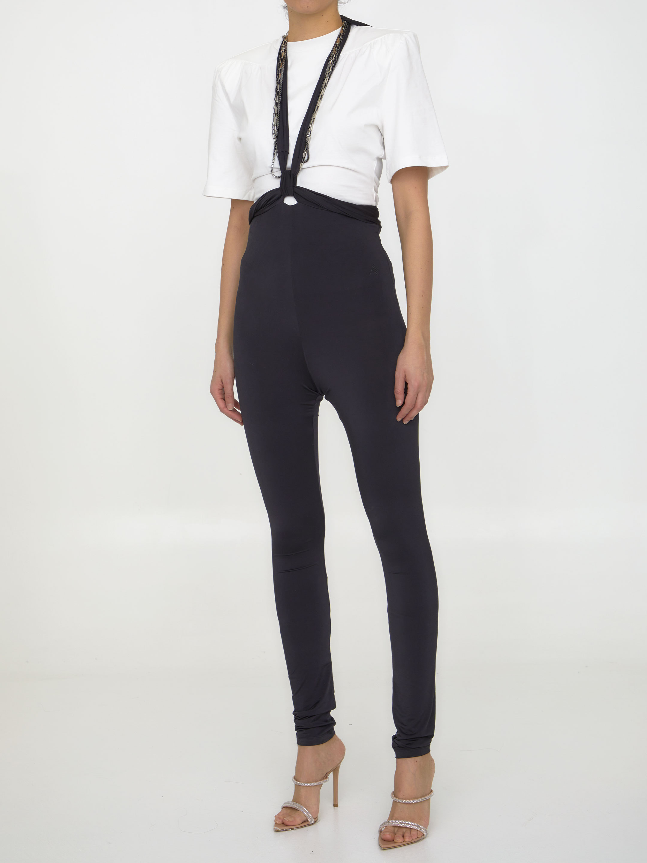 Attico Ruby Pants With A Neck Sash In Black