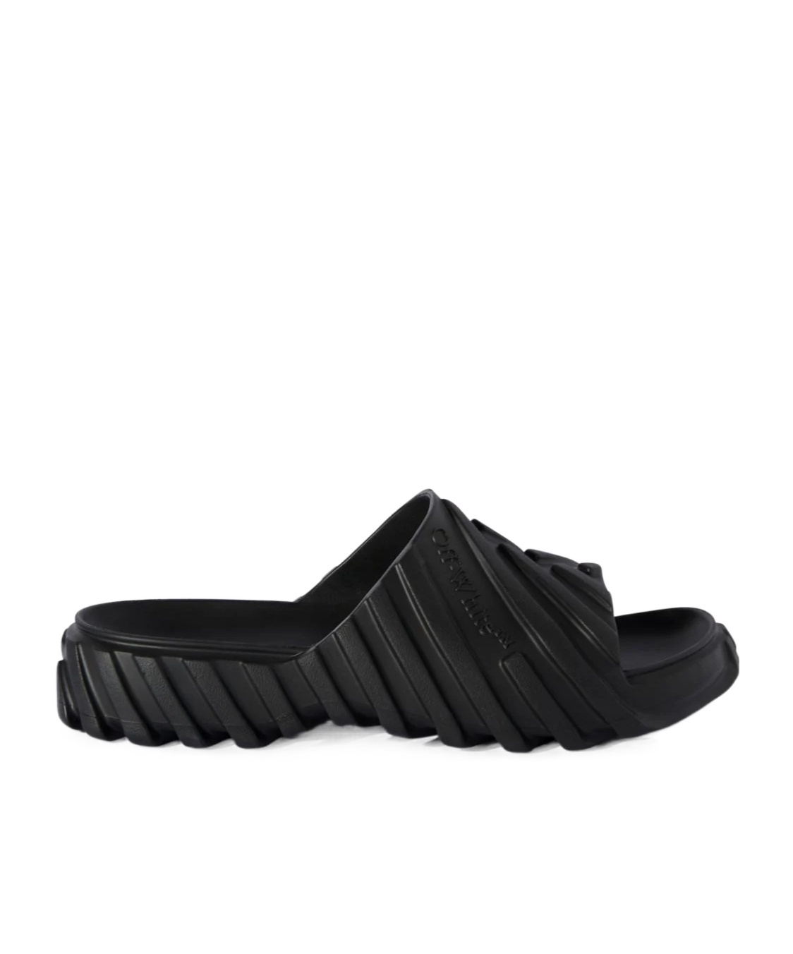 Off-white Embossed Exploration Sliders In Black