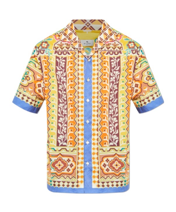 Etro Geometric-patterned Short-sleeve Shirt In Multi