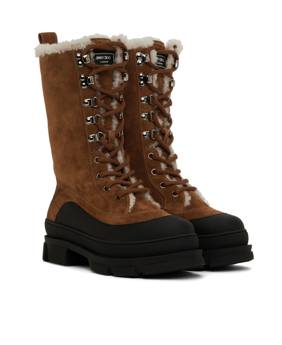 Jimmy Choo Aldea Lace-up Boots In Brown