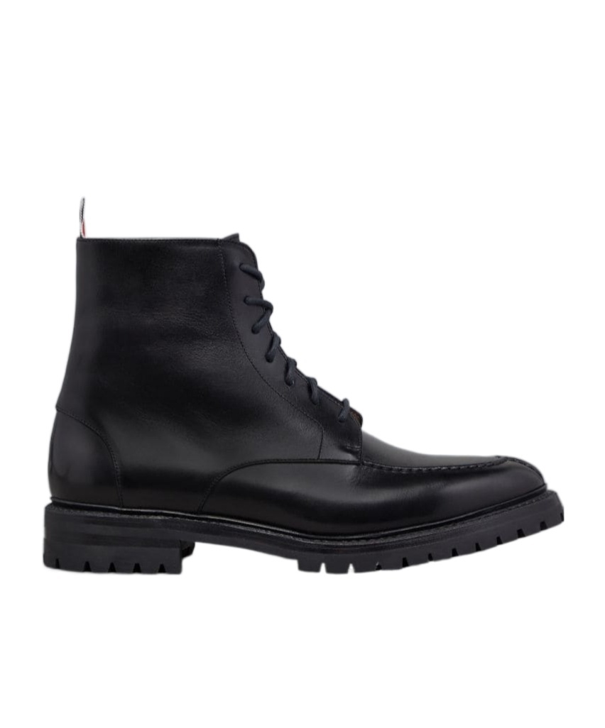 Thom Browne Black Commando Sole Apron Stitch Boots In Black