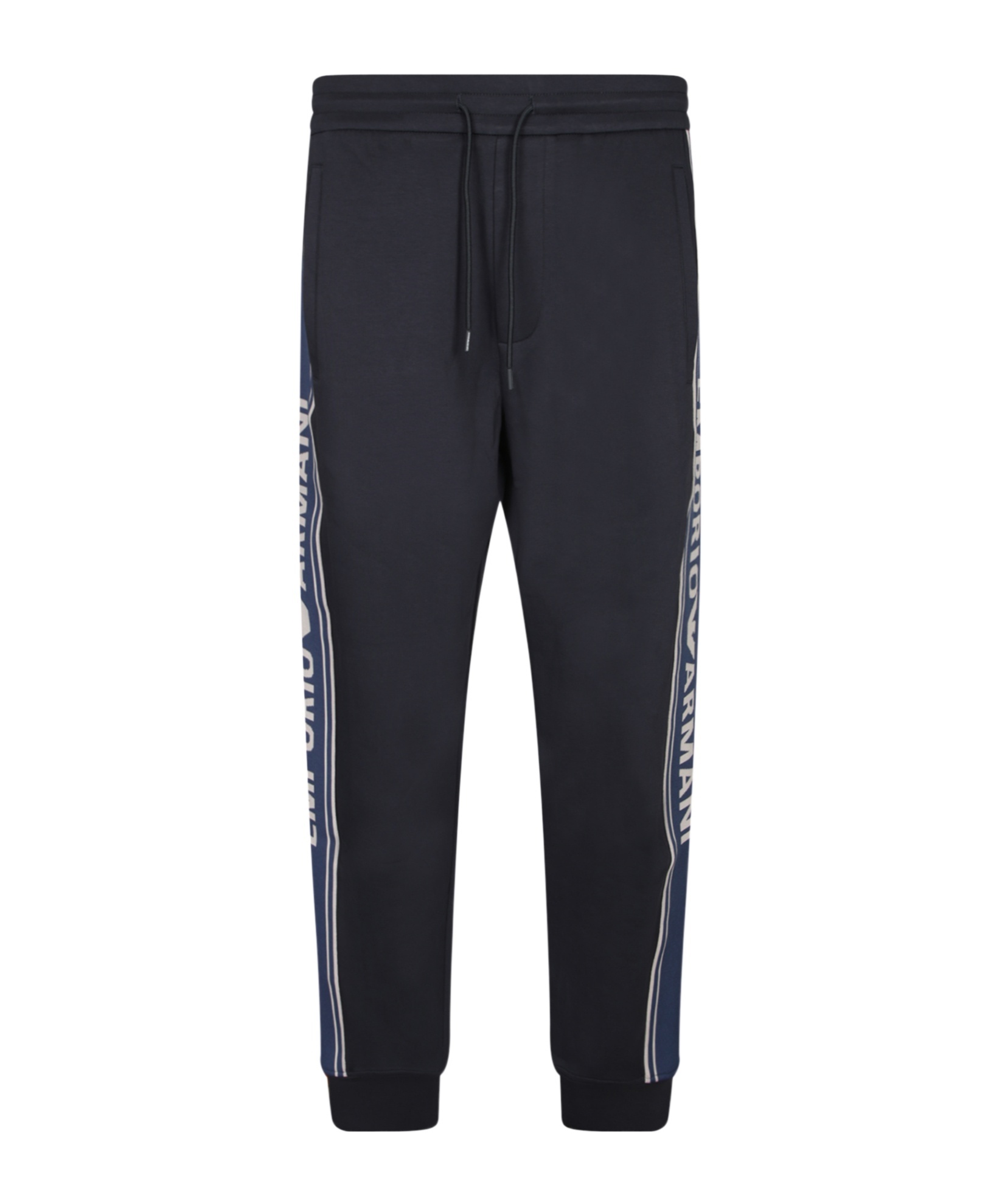 Emporio Armani Blue Logo Band Sweatpants In Blue