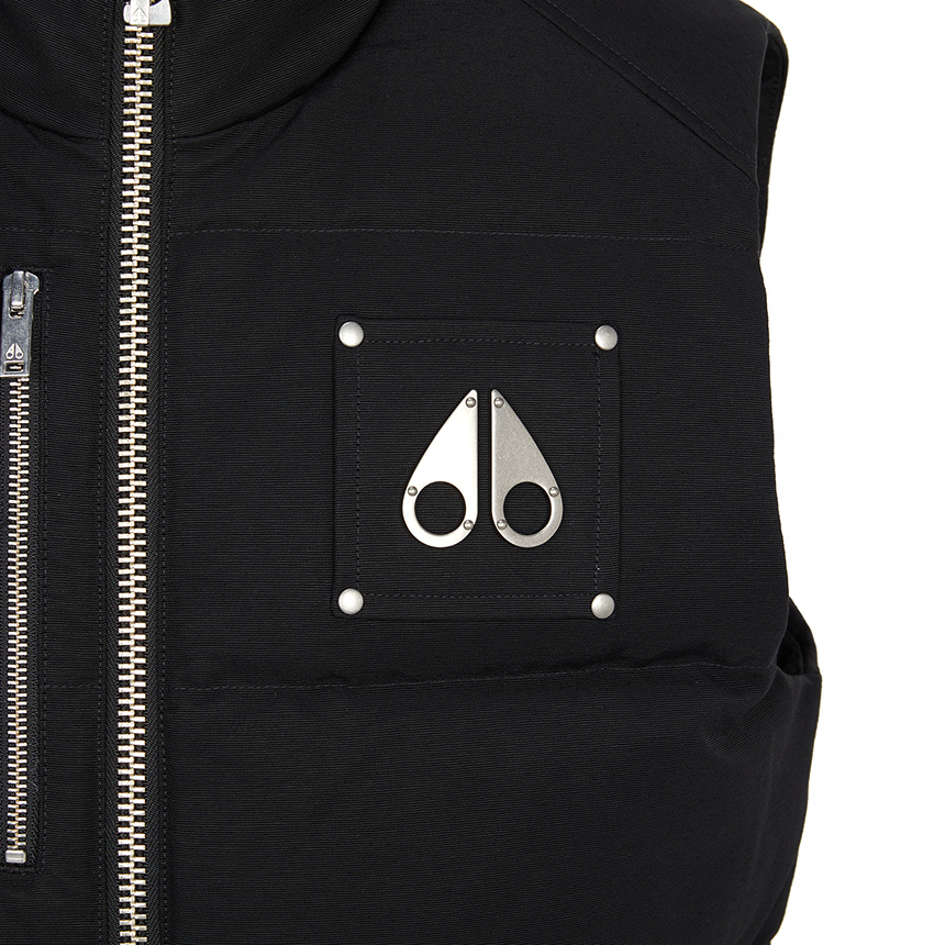 Moose Knuckles Zippered Down Vest In Black