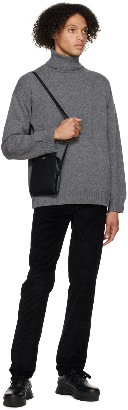Apc Logo Cross-body Bag In Black