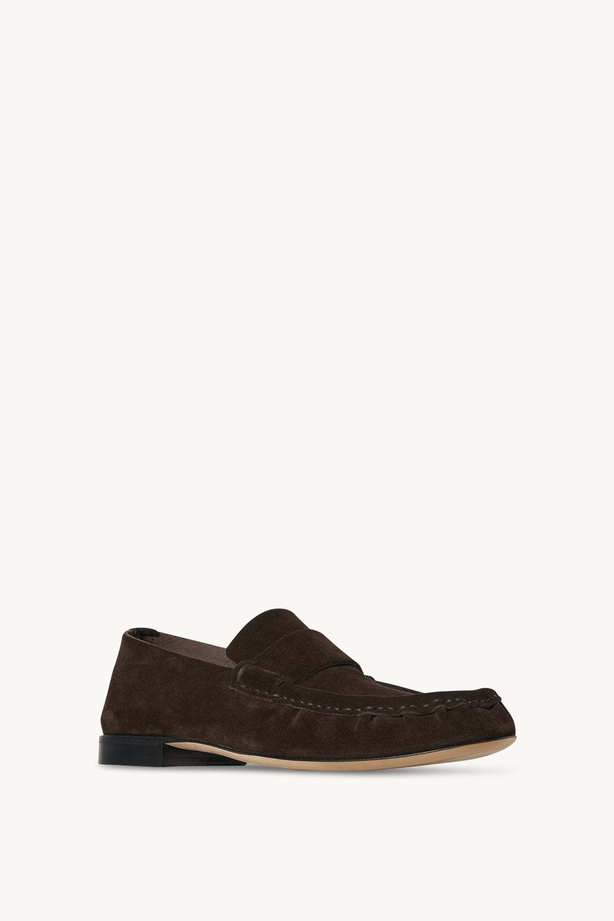 The Row Suede Soft Moccasins In Brown