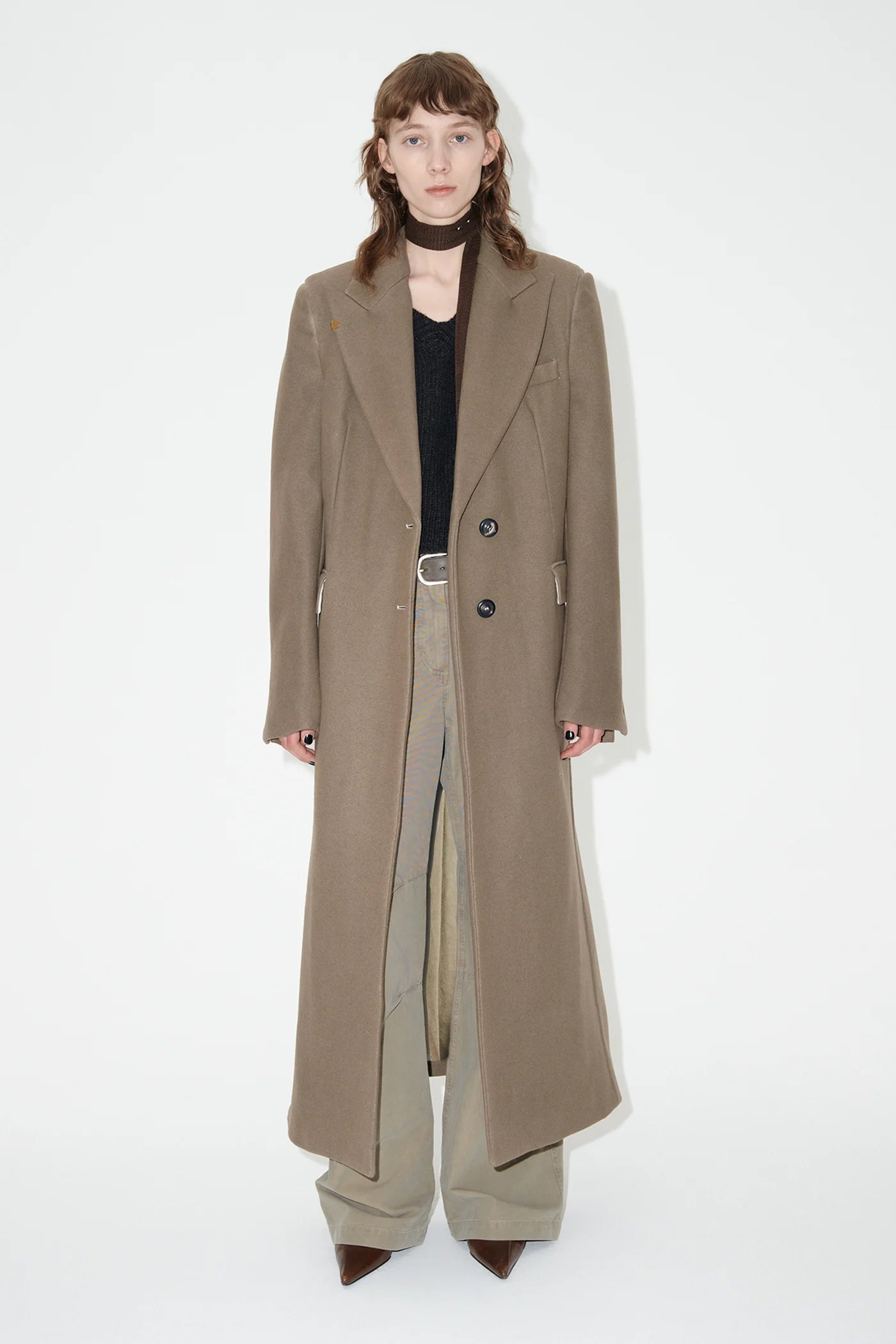 Our Legacy Single-breasted Wool Coat In Brown