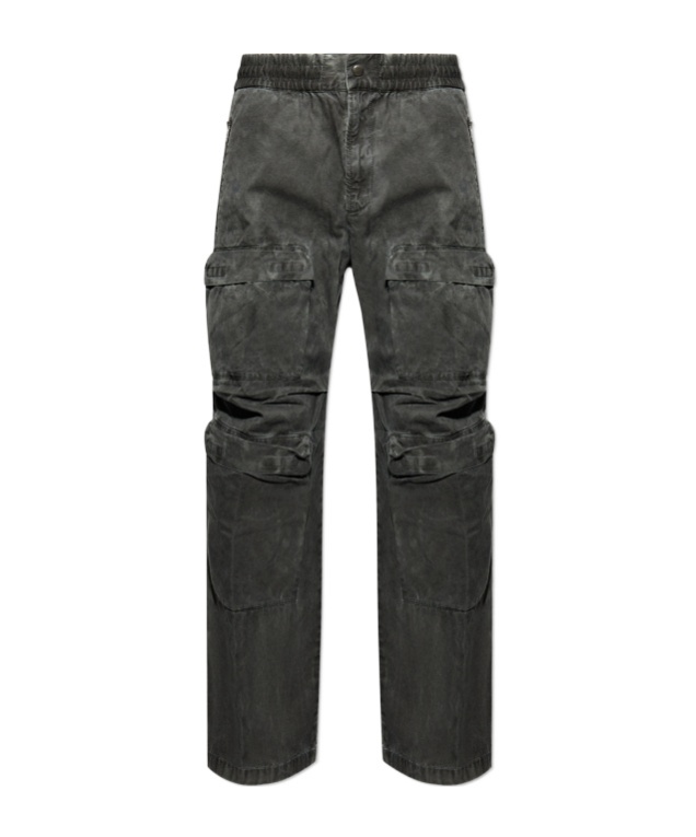 Diesel Elastic Waistband Casual Pants In Black