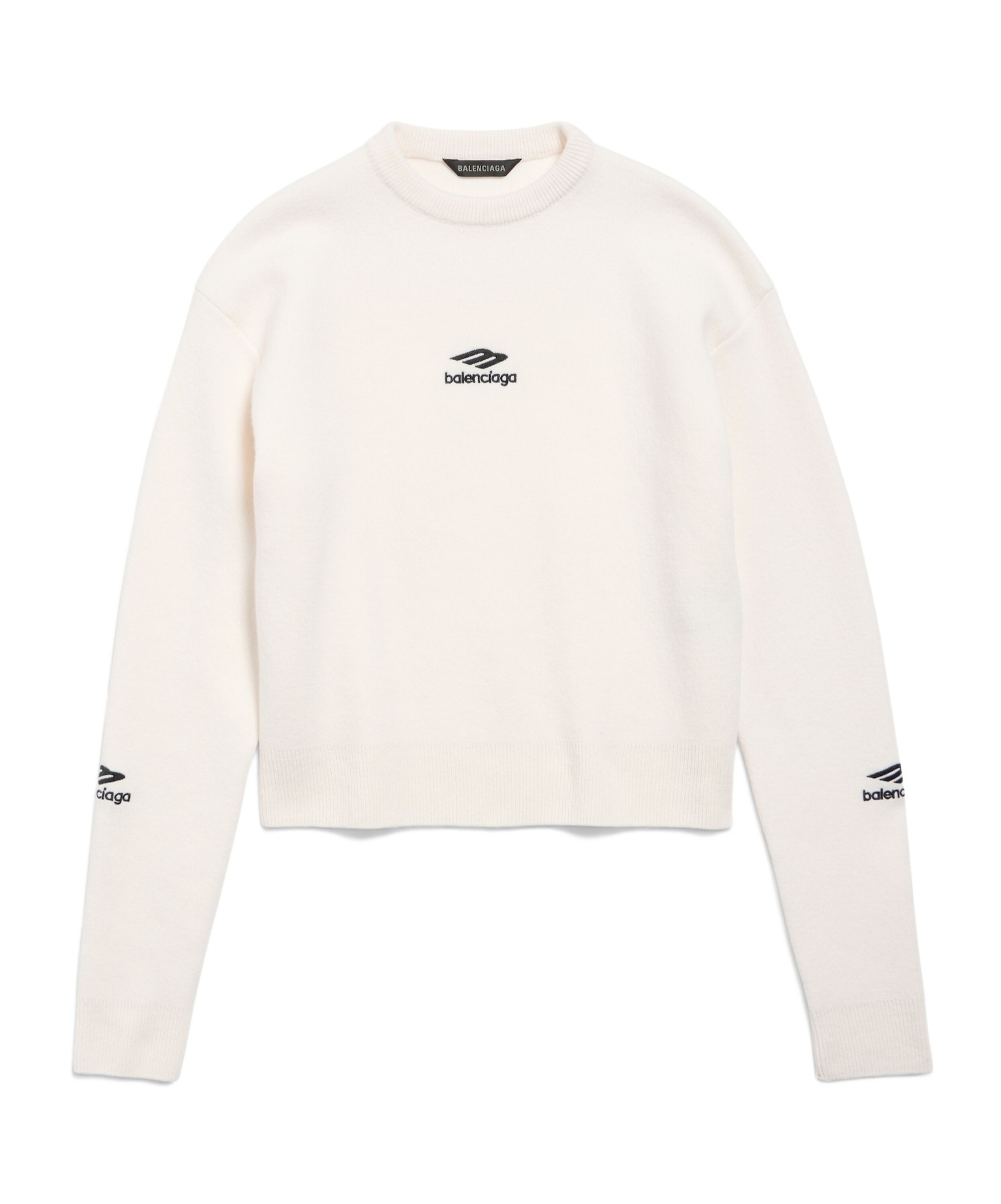 Balenciaga Wool Knitted Crewneck Ski Pullover In White
