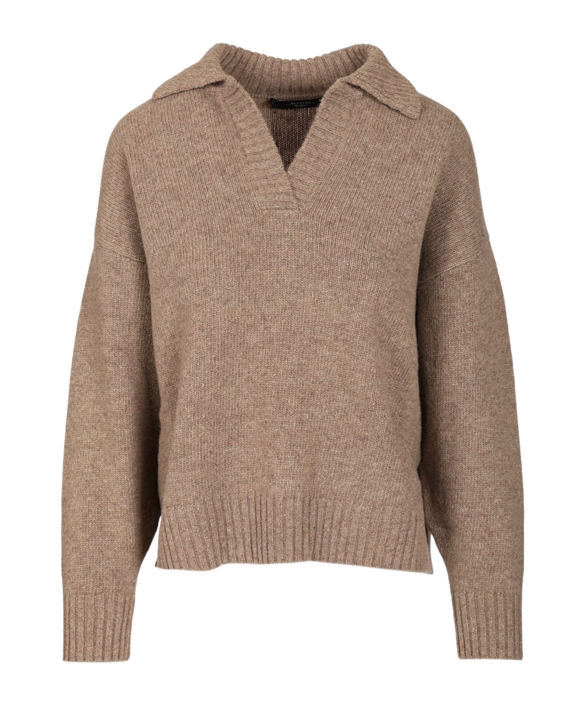 Weekend Max Mara Wool Polo Shirt Knitwear Grey In Brown