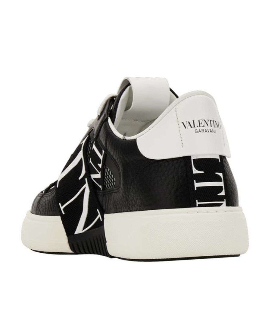 Valentino Black White Vl7n Leather Sneakers In Black