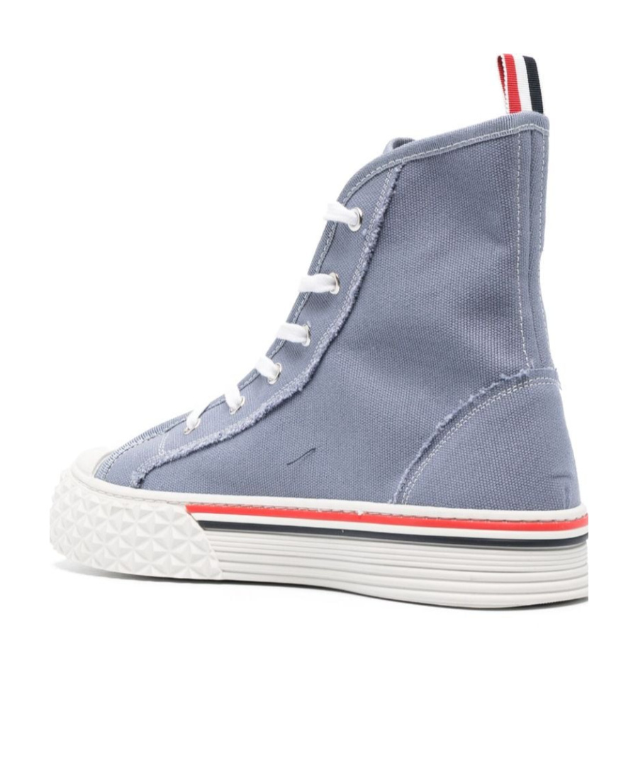 Thom Browne Rwb-stripe High-top Sneakers In Gray