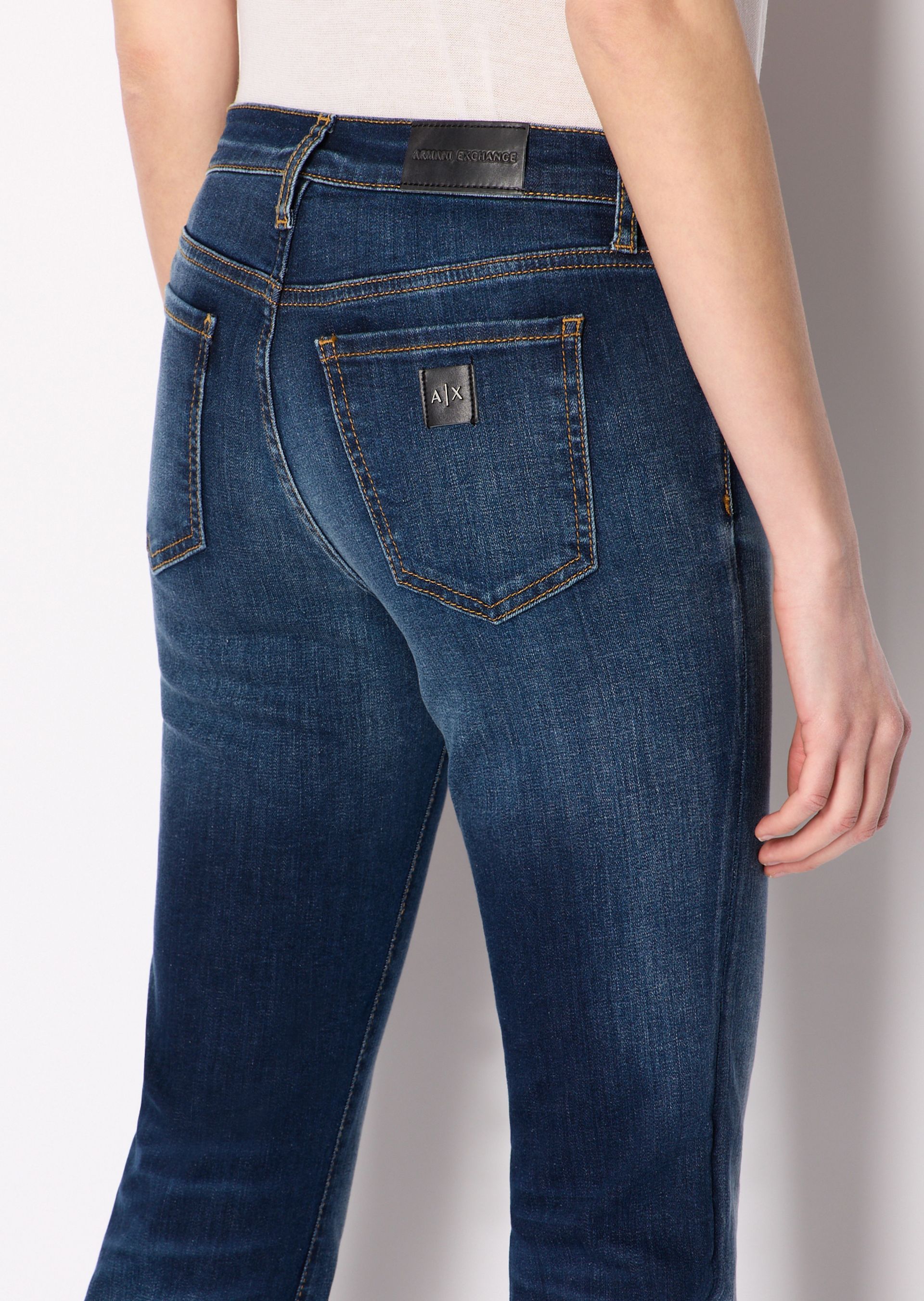 Shop Armani Exchange Horn Jeans In Blue