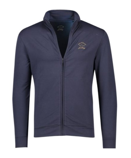 Paul & Shark Logo-print Zip-up Sweatshirt In Dark Blue