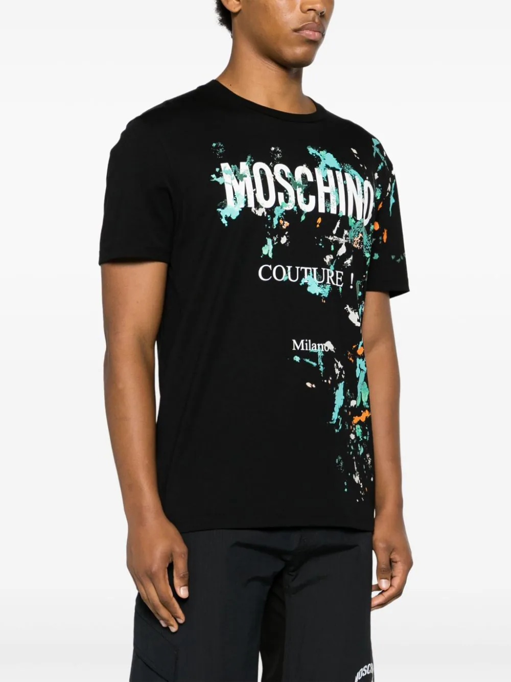 Tシャツ・カットソー Moschino FW25 Printed T-shirt (V07215241 1555) Moschino Moschino Couture ! black T-shirt - Black | 071520401555