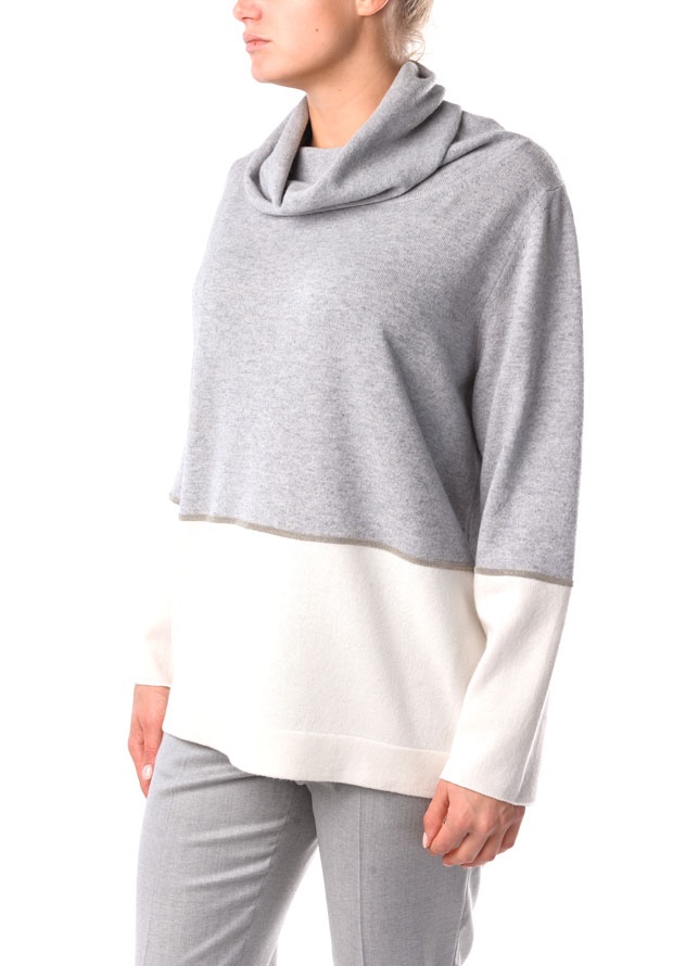 Fabiana Filippi High-collar Sweater In Gray