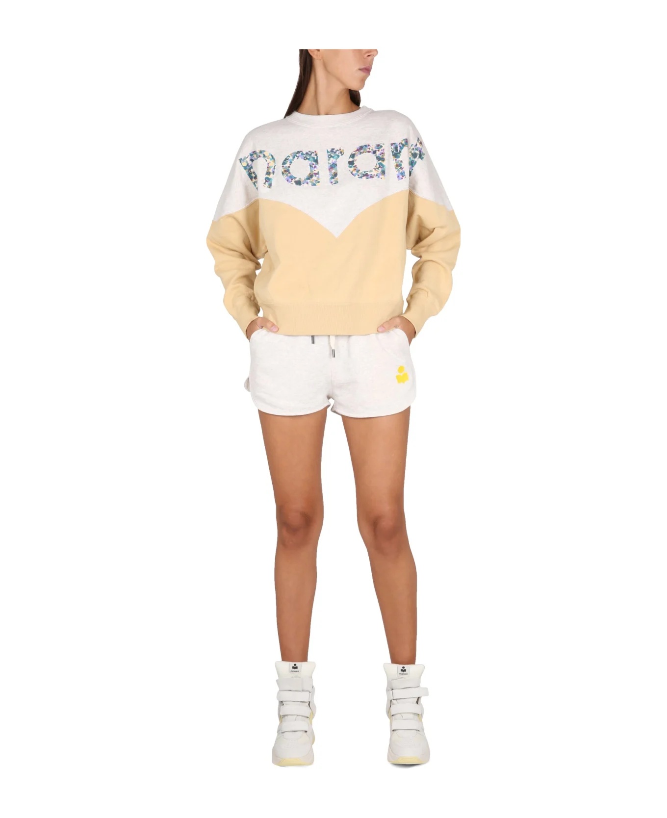 Isabel Marant Étoile Elastic Waist Shorts In White