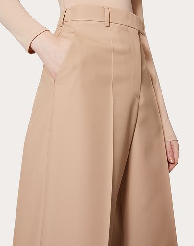 Valentino High-rise Wool Tailored Pants In Nude