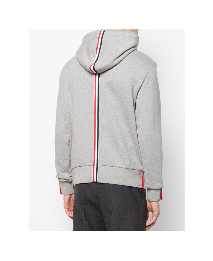 Thom Browne Classic Loopback Hooded Sweatshirt In Gray