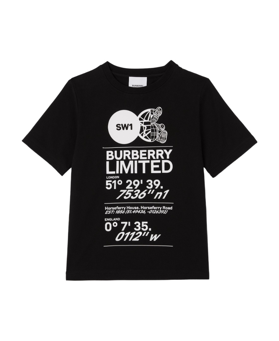 Burberry Kids' Montage-print Cotton T-shirt In Black