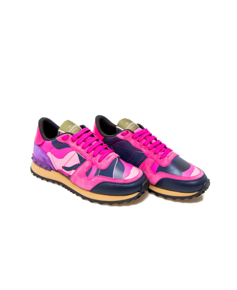 Valentino Rockrunner Leisure Sports Shoes In Pink