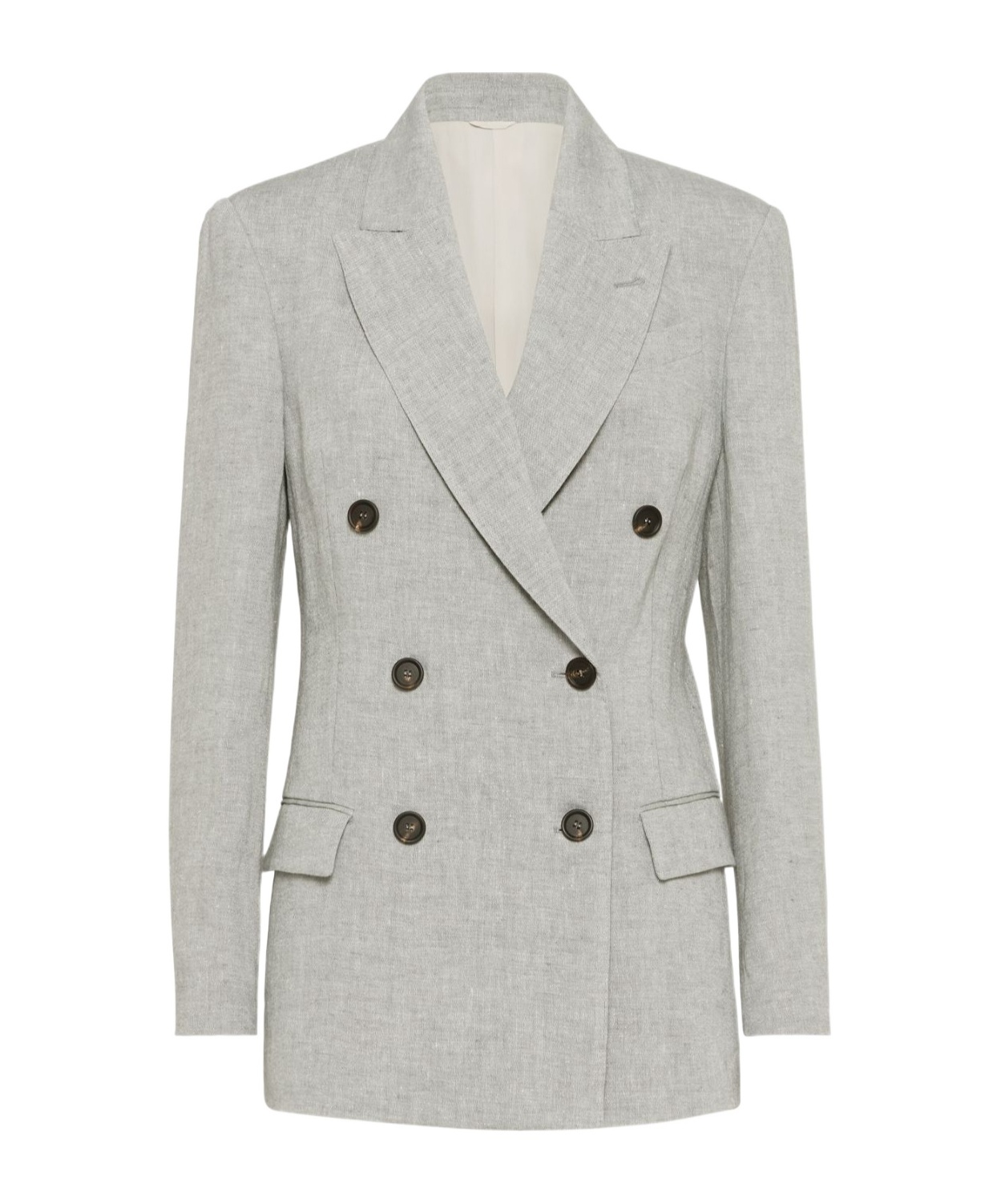 Brunello Cucinelli Canvas Blazer In Gray