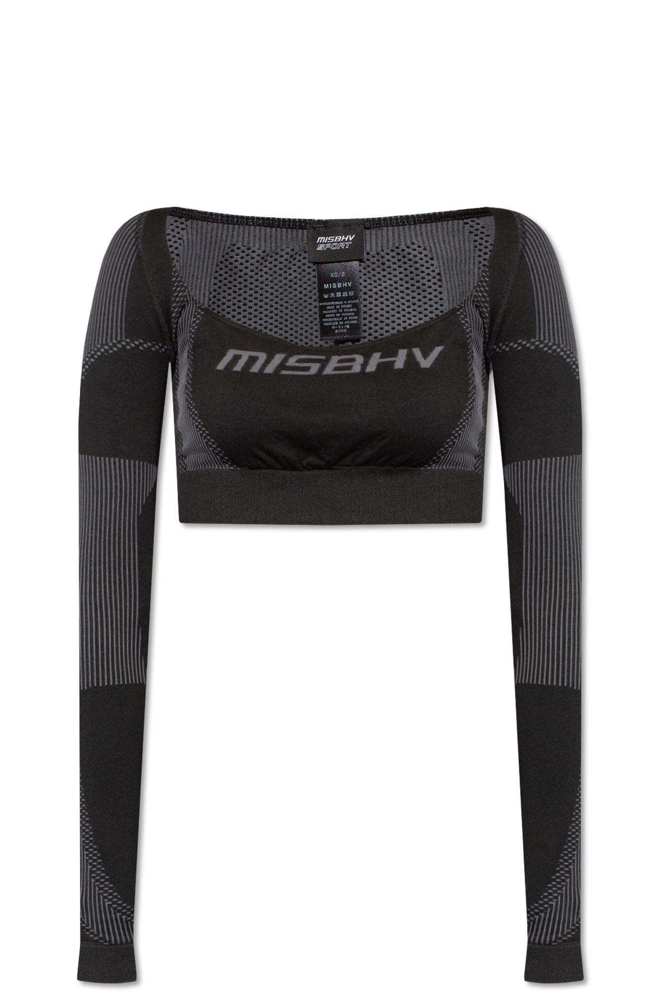 Misbhv Long Sleeved Cropped Sports Top In Black