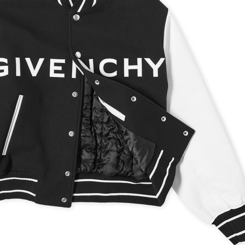 Givenchy Men Two-tone Wool Blend And Leather Bomber Jacket In Black
