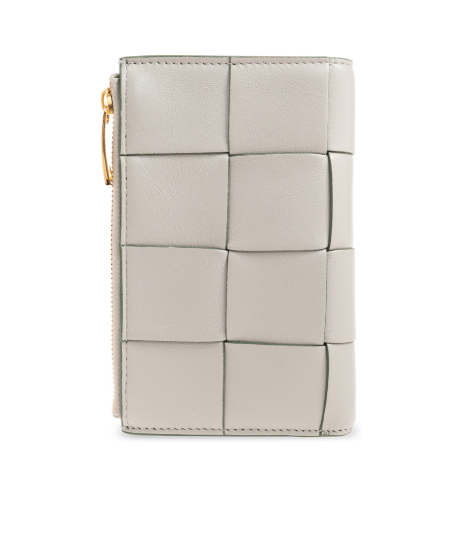 Bottega Veneta Medium Cassette Intrecciato Leather Wallet In White